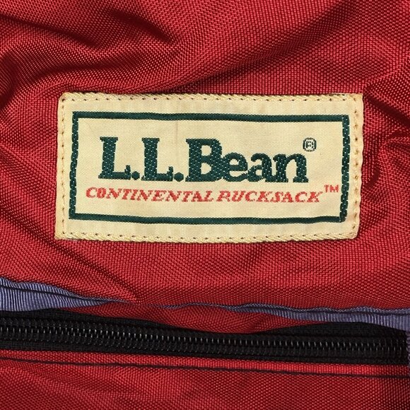 Vintage LL Bean Continental Rucksack Red Backpack Hiking Camping 90s #B155 - Picture 3 of 13